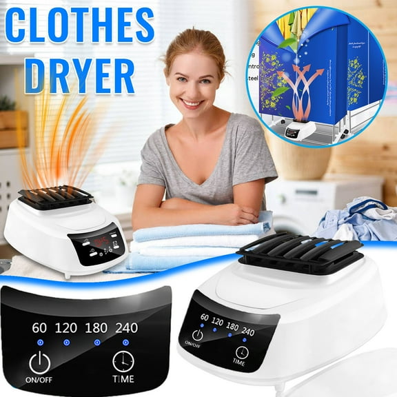 Vacemry under $5 Clothes Dryer Machine, Warm Air Sterilizing Dryer with Negative Ion, Touch Screen Panel Timer Function, Overheat Protection Safety Design, Portable Home Laundry Appliance