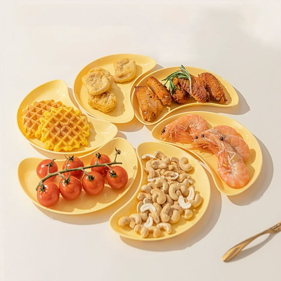 Vacemry Under $5 Crescent Serving Tray, Small Snack Dish for Candy Nuts, Multi-Purpose Mini Plates for Appetizers, Modern Kitchen Serving Bowls Set, Party Serving Dish for Entertaining