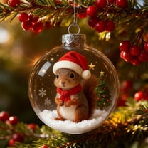 Vacemry Under $5 Crystal Christmas Ball with Stereoscopic Animal Inside, Glittering Snow Globe for Festive Tree Pendant, Indoor Decor for Xmas Festivities, Seasonal Gift Idea for Home Decoration