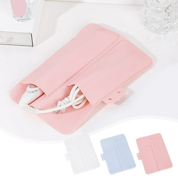Vacemry Under $5 Curling Iron Storage Bag, Heat Resistant Mat for Hot Tools, Thermal Insulation Pouch for Hair Styling Tools, Portable Heatproof Roller Case, Beauty Tool Organizer with Secure Closure