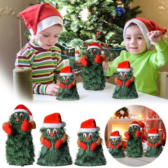 Vacemry Under $5 Dancing Christmas Tree Toy, Animated Musical Holiday Decoration, Electric Moving Tree Figure, Christmas Party Entertainment Decor, Battery Operated Festive Animated Display