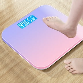 Vacemry Under $5 Digital Body Weight Scale, LCD Display Bathroom Scale with USB Rechargeable, High Precision Tempered Glass Base, Ultra Slim Design for Home Use, Portable Personal Health Monitor