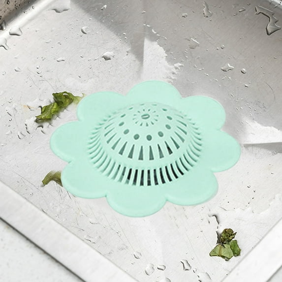 Vacemry Under $5 Drain Protector Filter, Flower Shape Hair Catcher Strainer for Sink Drains, Reusable Plastic Sewer Anti-Clogging Sink Filter, Bathroom Kitchen Drain Cover with Multiple Colors