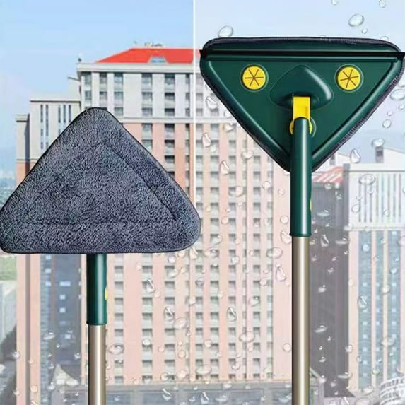 Vacemry Under $5 Extendable Window Cleaner, Telescoping Ceiling Wall Roof Dust Mop with Soft Microfiber Pad, Adjustable Pole for High Reach Glass Tile Surface Cleaning Tool