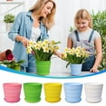 thumbnail image 1 of Vacemry Under $5 Extra Large Striped Planter, Big Plastic Flower Pot with Drainage, Colorful Plant Container with Saucer, Home Garden Balcony Decor for Plants Flowers, 1 of 9