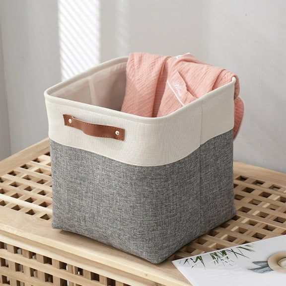 Vacemry Under $5 Fabric Storage Box, Large Capacity Organizer Basket, Clothes Books Toys Storage Container, Foldable Storage Bin for Bedroom Living Room Organization