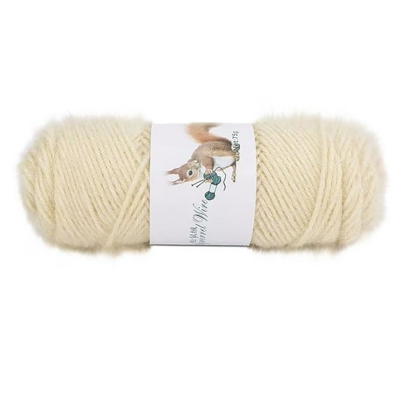 Vacemry Under $5 Fancy Knitting Yarn, Squirrel Fur Style Crochet Thread, Soft DIY Wool for Handcraft, Luxury Yarn for Shawl and Scarf, Chunky Knitting Material for Crafts