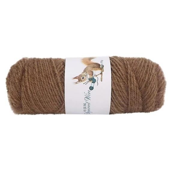 Vacemry Fancy Knitting Yarn, Squirrel Fur Style Crochet Thread, Soft DIY Wool for Handcraft, Luxury Yarn for Shawl and Scarf, Chunky Knitting Material for Crafts