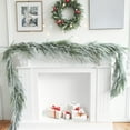 thumbnail image 1 of Vacemry Under $5 Flocked Christmas Garland, 180cm Snow Covered Pine Needle Rattan Strand, Artificial Winter Greenery for Xmas Decor, White Frosted Pine Garlands for Mantle Door, 1 of 6