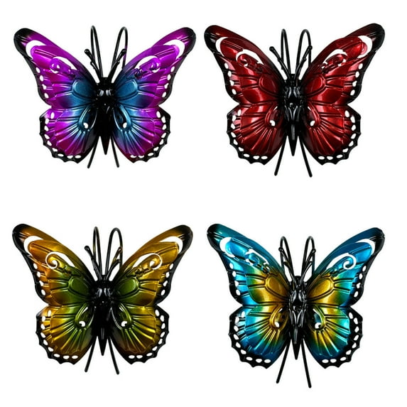 Vacemry Under $5 Flower Pot Hanging Decor, Metal Butterfly Plant Pendant, Colorful Garden Accent, Outdoor Indoor Use, Easy Clip On, Decorative Ornament, Patio Balcony, Gift for Gardeners