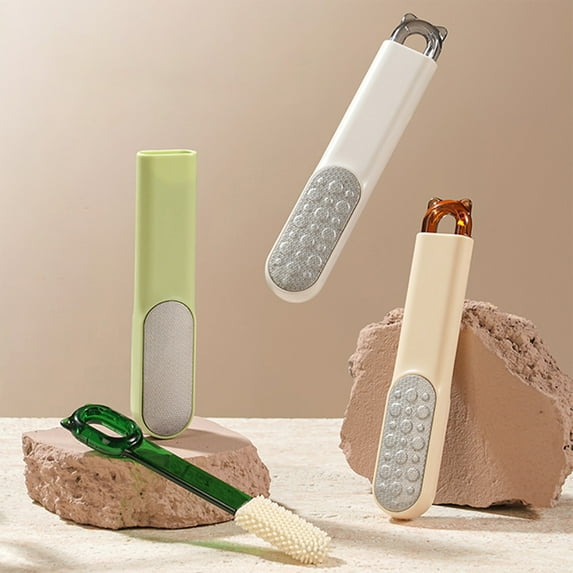 Vacemry Under $5 Foot File and Callus Remover, Exfoliating Foot Grinder for Heels Soles, Multi Surface Pumice Stone for Dead Skin, Ergonomic Foot Cleaning Brush for Soft Feet