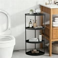 thumbnail image 1 of Vacemry Under $5 Four Layer Corner Shelf, Tall Plastic Storage Unit for Organization, Freestanding Rack for Bathroom and Living Room, Sturdy Triangle Structure for Stable Display and Storage, 1 of 6