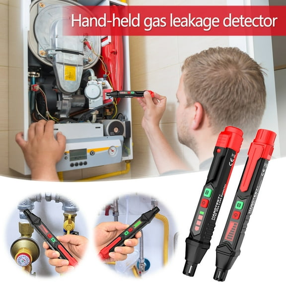 Vacemry Under $5 Handheld Gas Leak Detector, Combustible Natural Gas Leakage Tester, Portable Alarm for Home Safety Inspection, Visual Audio Alert System with LCD Display