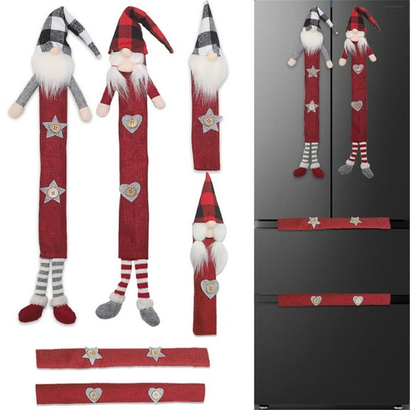 Vacemry under $5 Handle Covers, Handle Covers, Christmas Refrigerator Door Handle Protector Set of 6, Kitchen Appliance Cover for Microwave Oven Cabinet, Washable Reusable Festive Home Decor