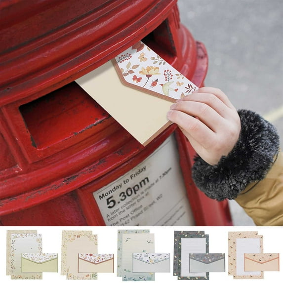 Vacemry Under $5 Handwritten Manuscript Paper Pack, Exquisite Texture Note Set with Envelopes, Classic Correspondence Writing Kit, Thoughtful Present for Pen Pal Lovers