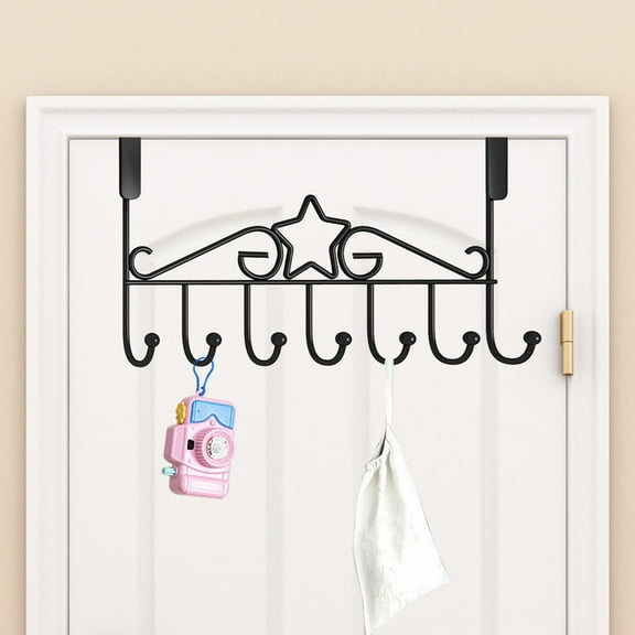 Vacemry Under $5 Hooks Behind The Door, Wall Mounted Hanging Rack, No Drill Clothes Storage, Bedroom Organization System, Over Door Hook Rack, Entryway Coat Hanger, Space Saving Organizer