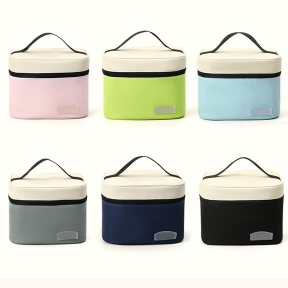 Vacemry Under $5 Insulated Lunch Bag, Double Layer Thermal Food Tote, Waterproof Cooler Bag for Meals, Portable Lunch Box Carrier, Leak Proof Food Container Bag for Work Office