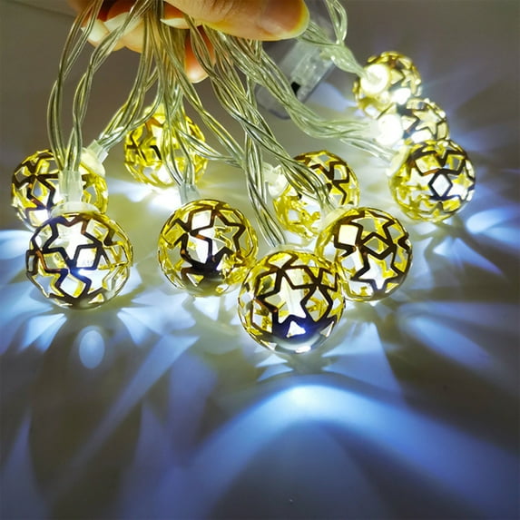 Vacemry Under $5 Iron Christmas String Lights, LED Mini Ball Fairy Lights Battery Operated, Decorative Lighting for Indoor Outdoor Use, Holiday Party Decoration String for Festive Atmosphere