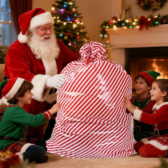 Vacemry Under $5 Jumbo Christmas Gift Bags, Large Plastic Bags for Wedding and Birthday, Oversized Present Sack for Party, Holiday Wrapping Decor, Big Gift Packaging