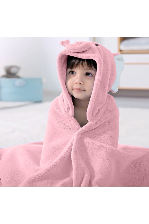 Under $5 Kids Bathrobe Towel, Hooded Cape Style Swim Cover Up Wrap, Soft Absorbent Microfiber Fabric, Children's Beach Pool Bath Time Essential Gear