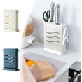 thumbnail image 1 of Vacemry Under $5 Kitchen Knife Storage Rack, Multifunctional Countertop Organizer with Hooks, Drainage Base Knife Holder for Chef Knives, Removable Washable Stand, 1 of 9