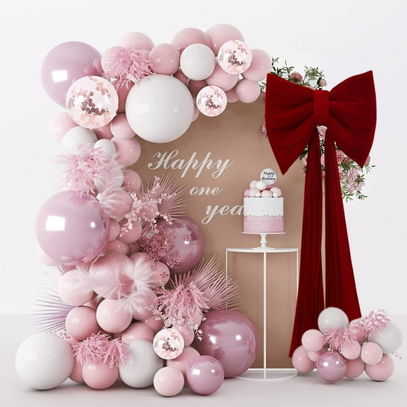 Vacemry Under $5 Large Party Bow Decor, 50x38cm Taffeta Ribbon with Long Tail, Wedding Wall Christmas Tree Decoration, Birthday Baby Shower Backdrop, Festive Hanging Accent