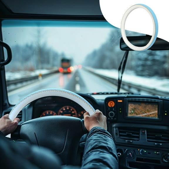 Vacemry under $5 Leather Steering Cover, Premium Synthetic Leather Wheel Cover for Enhanced Grip and Style, Non-Slip Design, Easy Installation, Durable Material for Long-Lasting Use and Comfort