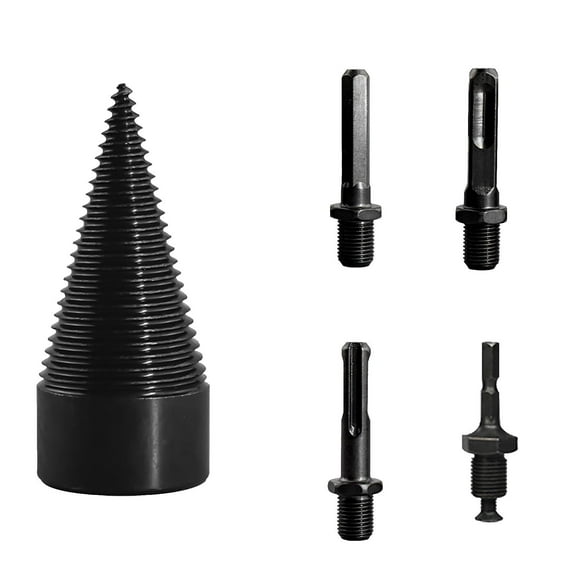 Vacemry Log Splitter Drill Bit, High Carbon Steel Wood Screw with Removable Handles Firewood Splitting Tool for Home Camping Farm Use and Wood Processing