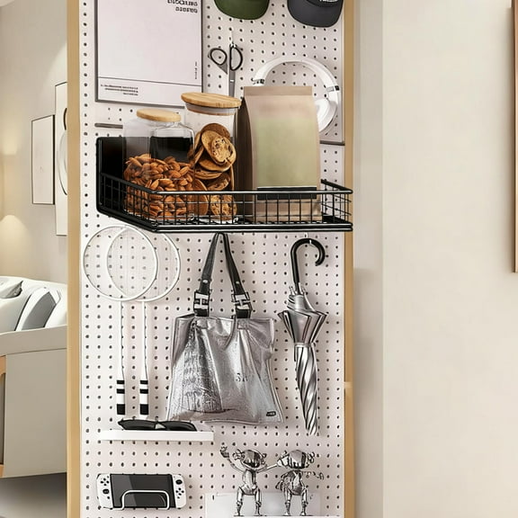 Vacemry Under $5 Magnetic Storage Basket, Refrigerator Side Organizer Rack, Multi Purpose Holding Bin for Office School, Strong Grip Metal Container with Coated Surface