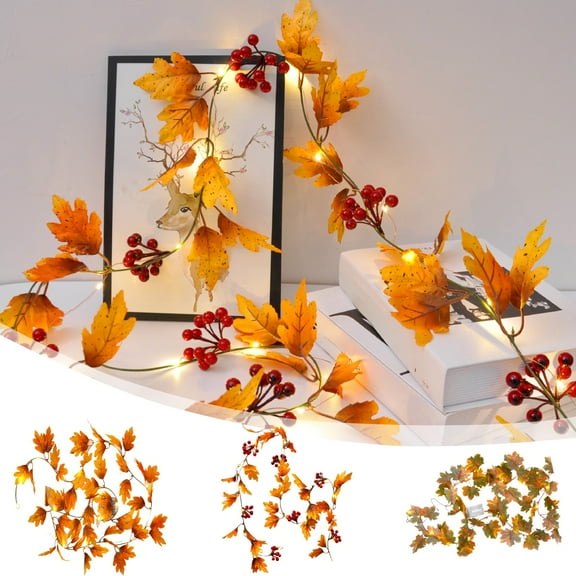 Vacemry Under $5 Maple Leaf String Lights, 20 LED Battery Operated Halloween Fall Decorations, 2 Meter Fairy Lights for Indoor Outdoor Party Garden, Garland Lighting for Thanksgiving Christmas