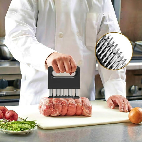 Vacemry Under $5 Meat Tenderizer Tool, 48 Stainless Steel Needles Kitchen Gadget for Steak Beef Pork, Ergonomic Handle Marinade Injector, Dishwasher Safe Cooking Utensil for Grilling BBQ