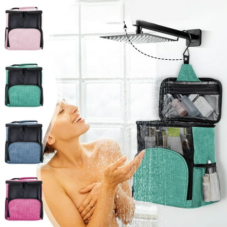 Vacemry Under $5 Mesh Toiletry Bag, Large Capacity Travel Cosmetic Organizer, Waterproof Hanging Wash Bag with Zipper, Portable Makeup Shampoo Bathroom Essentials Bag