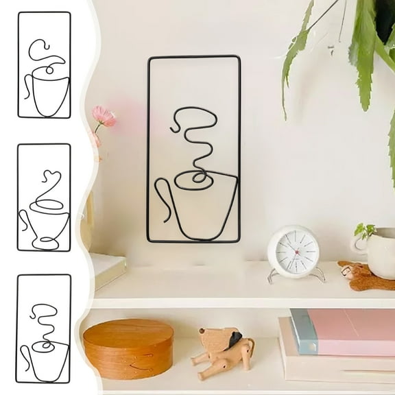 Vacemry Under $5 Metal Coffee Cup Wall Decor, Industrial Kitchen Dining Room Wall Art, Coffee Themed Metal Sign, Vintage Cafe Decor, Rustic Home Bar Wall Hanging