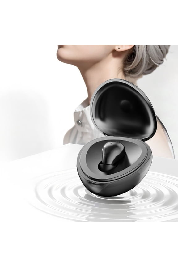 under $5 Mini Single Ear Earphone, In Ear Bluetooth Earbud with Charging Case, Digital Display, Long Battery, Low Latency, for Driving, Office, Single Ear Use, Hearing Awareness, Podcasts