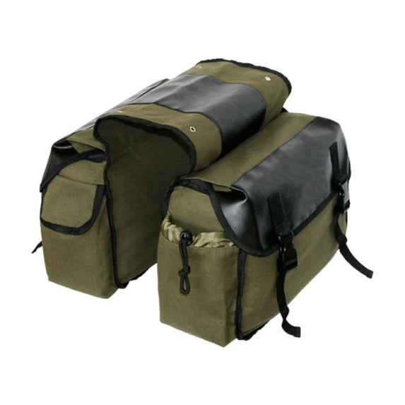 Vacemry Under $5 Motorcycle Saddle Bags, Waterproof Bike Storage Pack, Durable Cycling Luggage Carrier with Multiple Pockets, Adjustable Straps for Mountain Bicycle Motorcycle Riding Gear