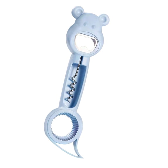 Vacemry Under $5 Multi-Function Can Opener, 4-in-1 Kitchen Tool with Bottle Opener Jar Opener, Bear Design Easy Grip Hand Tool, Practical Gadget for Home Kitchen Use