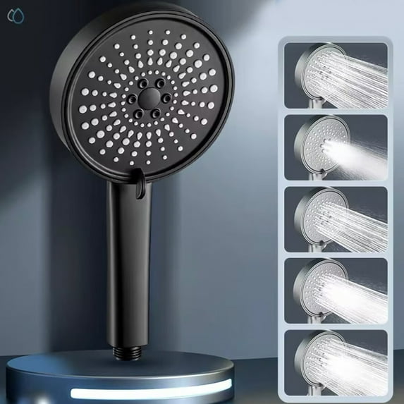 Vacemry Under $5 Multi-Spray Showerhead, High-Pressure 5 Mode Handheld Shower, Hard Water Pressure Enhancing Head, Bathroom Shower Replacement Fixture