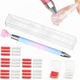 thumbnail image 1 of Vacemry Under $5 Nail Art Pen, Automatic Refillable Wax Pen for Nail Rhinestones and Diamonds, Double Headed Nail Tool for DIY Crafts and Nail Art Designs, Professional Nail Accessories, 1 of 1