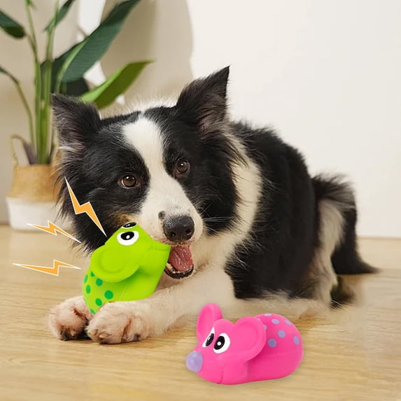 Vacemry Under $5 Pet Chew Toys, Latex Dog Chewing Toys with Squeaker, Bite-Resistant Puppy Teething Toys, Interactive Pet Play Toys for Small Dogs, Durable Rubber Animal Shaped Chew Toys