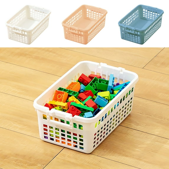 Vacemry Under $5 Plastic Storage Basket, Small Size Home Organization Box, Cabinet Storage Container for Snacks Toys, Multipurpose Stackable Organizer Bin