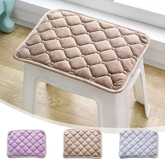 Vacemry Under $5 Plush Seat Cushion, Rectangular Chair Pad for Home School Car, Non-Slip Removable Washable Bench Cover, Comfortable Thick Padding for Office Dining