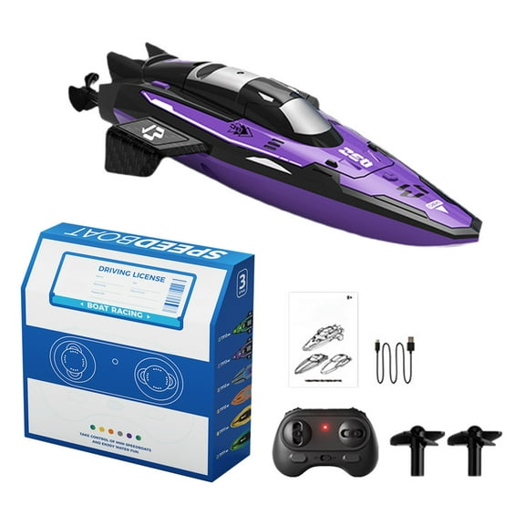 Vacemry under $5 RC Stunt Speedboat, Remote Control Stunt Speedboat, Double Motor Self-Flipping RC Boat with Water Sensing, USB Charging, Long Run Time, Portable for Pool & Lake Fun