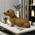 thumbnail image 1 of Vacemry Under $5 Resin Sausage Dog Statue, Realistic Dachshund Figure Collectible, Home Office Desk Decor, Cute Animal Sculpture, Decorative Dog Ornament, 1 of 4
