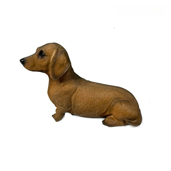 Vacemry Under $5 Resin Sausage Dog Statue, Realistic Dachshund Figure Collectible, Home Office Desk Decor, Cute Animal Sculpture, Decorative Dog Ornament