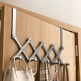 thumbnail image 1 of Vacemry Under $5 Retractable Door Hooks, Behind Door Hanging Rack System, Adjustable Clothes Storage Organizer, No Hole Wall Mount Hook Rack, Space Saving Closet Extension, 1 of 7