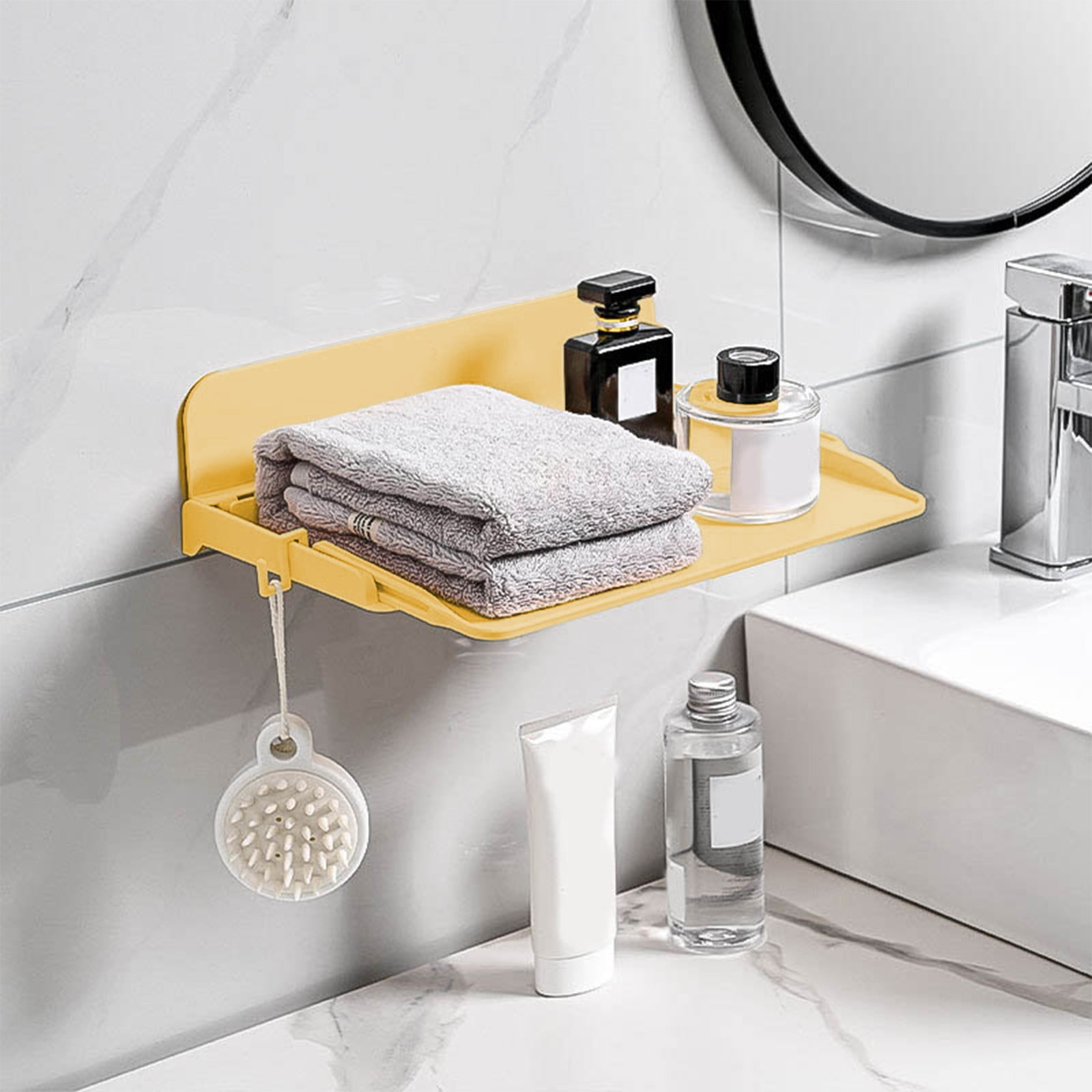 Vacemry Under $5 Retractable Wall Shelf Unit, Nail-Free Storage ...