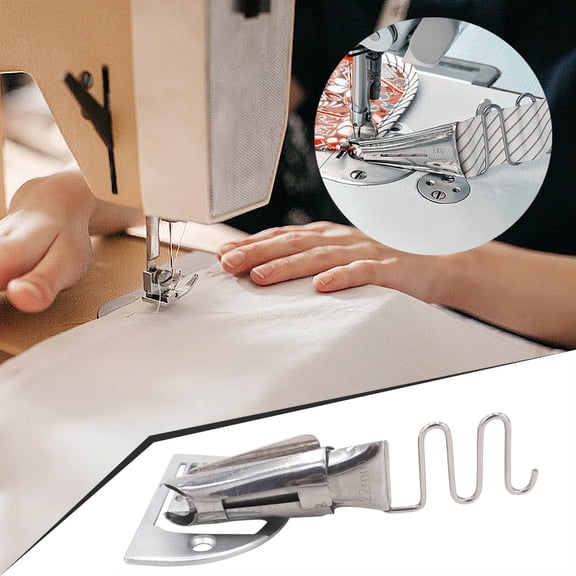 Vacemry Under $5 Sewing Machine Binder Attachment, Double Fold Edge Folder for Fabric, Industrial Binding Tool for Seams, Professional Sewing Aid for Edging
