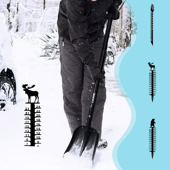 Vacemry Under $5 Snow Measuring Stick, Outdoor Winter Gauge with Inch Marks, Iron Art Yard Stake for Christmas Decor, Metal Ruler for Seasonal Snowfall Tracking