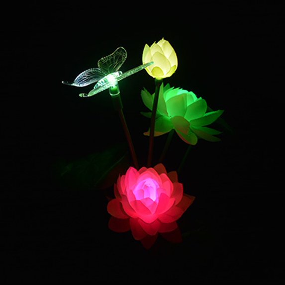 Vacemry Under $5 Solar Garden Lights with Color Changing, Dragonfly Butterfly Hummingbird Decor, Wireless Stake Lights for Yard Garden, LED Landscape Lighting Display