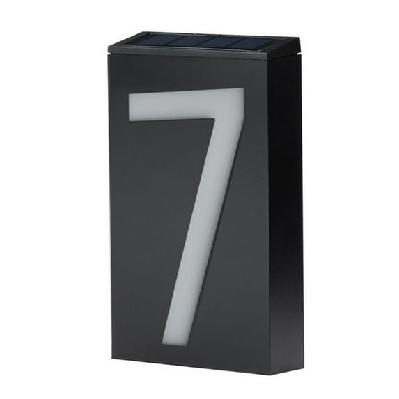 Vacemry Under $5 Solar Powered Doorplate Light, Outdoor Waterproof House Number Light, Solar Wall Light for Courtyard, Digital Number Display with Solar Panel, Modern Address Number Light